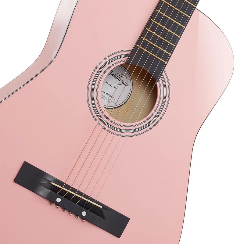 38-Inch Beginner Acoustic Guitar Starter Package, Pink