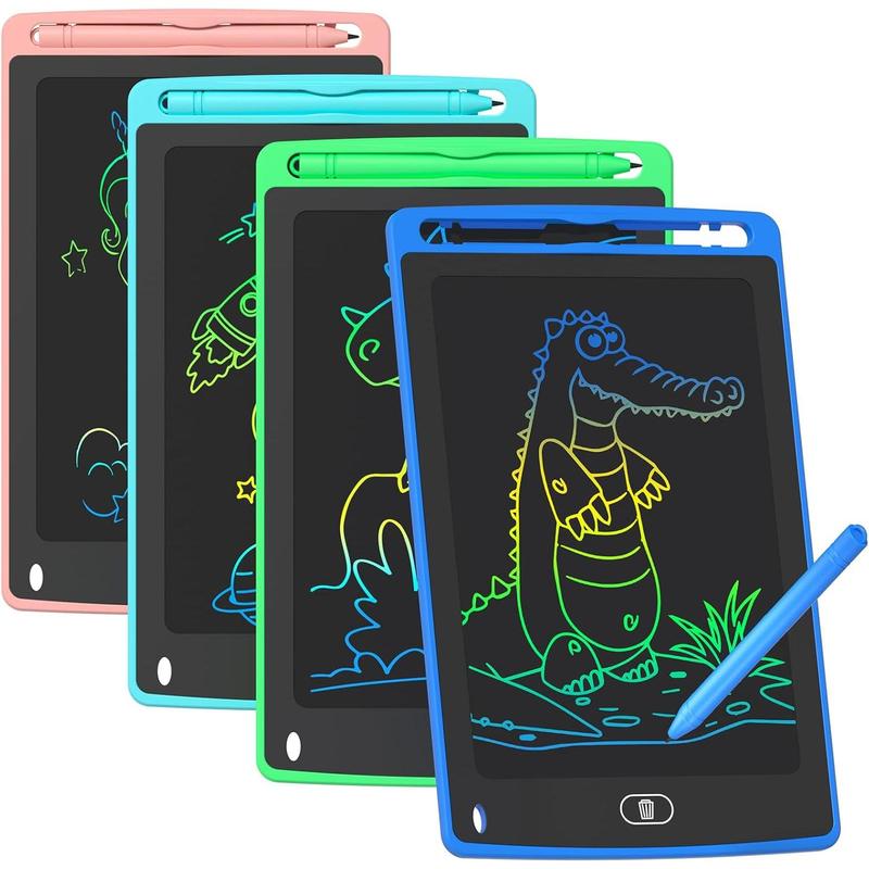 4 count LCD Writing Tablet for Kids, 8.5 Inch Colorful Doodle Board Drawing Tablet, Educational Learning Toys Birthday