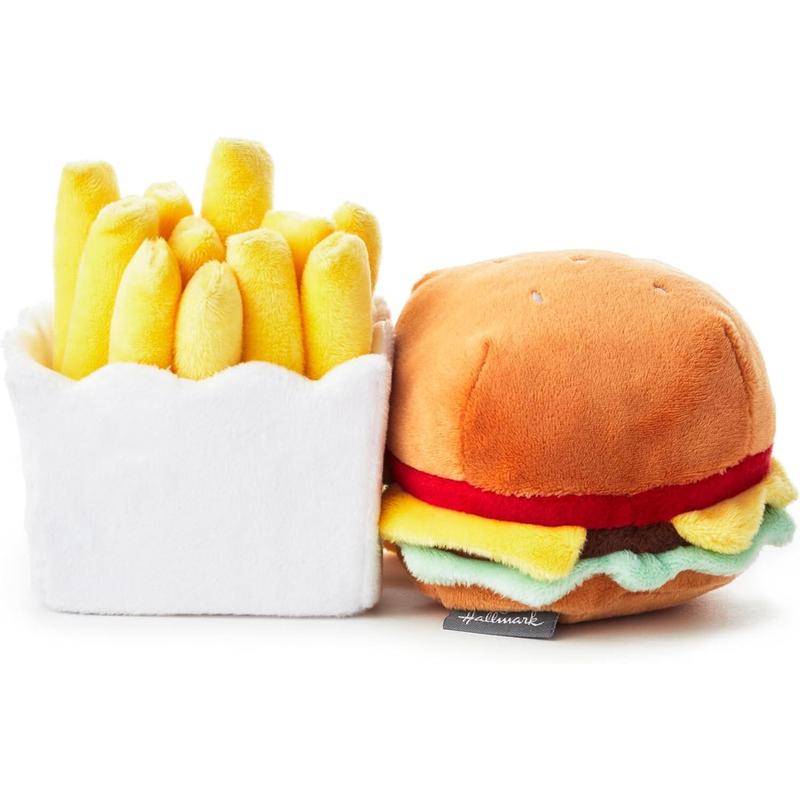 Hallmark Better Together Magnetic Plush - Set of 2 Hamburger and Fries Stuffed, 5