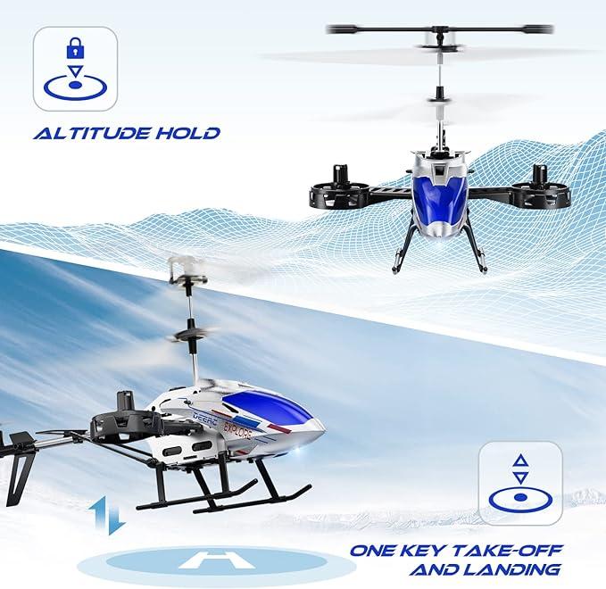 DEERC Remote Control Helicopter, 4.5CH Lateral Drift RC Helicopters W Light, 22 Min Play, Altitude Hold, Gyroscope, 2.4GHz Toy for Beginner rc power