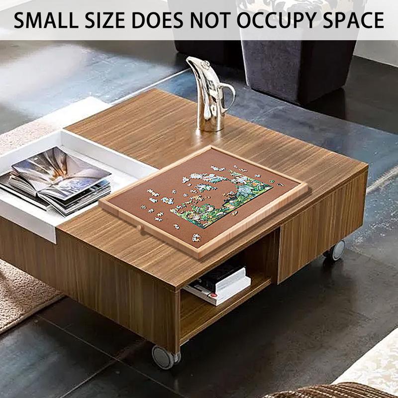 Puzzle Tables for Drawers, Small Jigsaw Puzzle Board 17.3 inch X 12 inch Portable Puzzle Plateau with a Storage Drawer Smooth Fiberboard Work Surface for Games and Puzzles