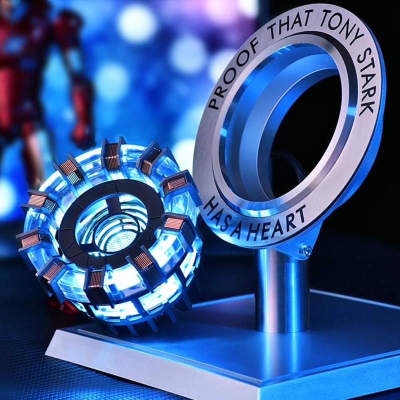 Arc Reactor MK2-1:1 Scale, DIY USB, LED Light, Vibration Sensor, No Assembly, Display Case Included Toy