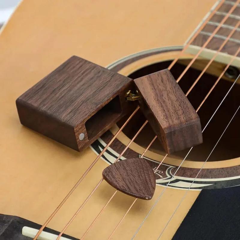 Matte Wooden Guitar Picks box case