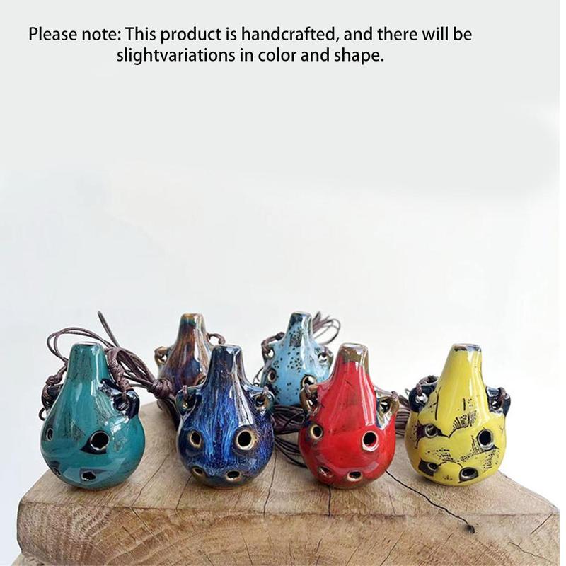 6 Hole Ceramic Mini Ocarina, 1 Count Ceramic Crafts Musical Instrument, Creative Musical Instrument for Adults Women and Men, Christmas Gift