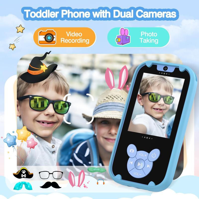 CHRISTMAS GIFT Kids Toy Camera Phone, Christmas Birthday Gifts for Toddler and Kid Age 3~8 Year Old, Touchscreen Learning Toy, MP3 Music Player, Gifts for Boys