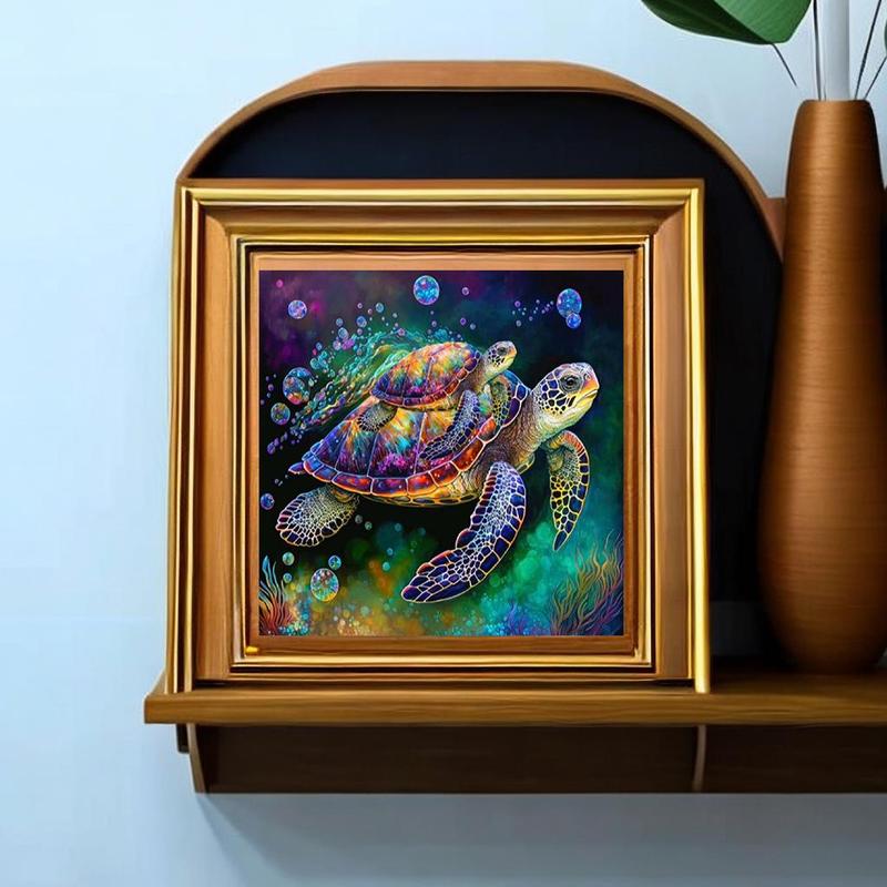 Sea ​​Turtle Pattern DIY Diamond Arts Colorful Painting Without Frame, 5D Diamond Arts Colorful Painting Kits For Adults & Kids, DIY Decor Painting For Home, Christmas Gift