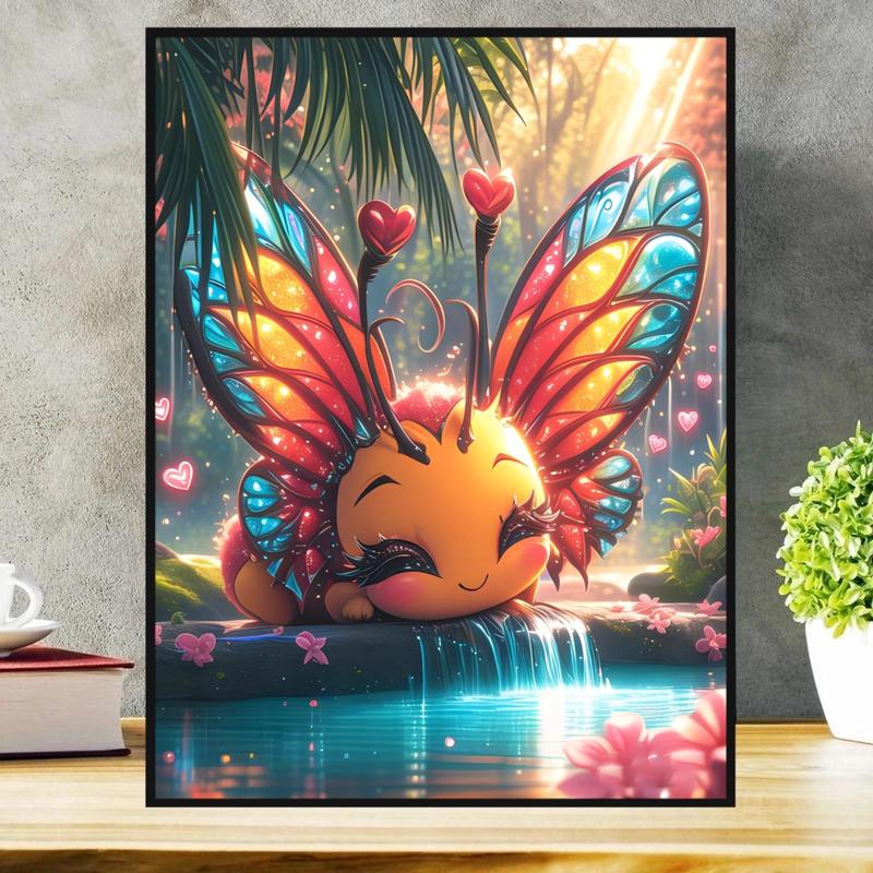 Butterfly Design DIY Diamond Arts Colorful Painting Kit without Frame, DIY 5D Diamond Arts Colorful Painting Kit for Christmas Gift, Wall Art Decor for Home Living Room Bedroom