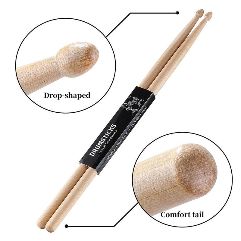 Drum Sticks, 1 Pair Classic Maple Drumsticks for Adults and Beginners, Musical Instrument Accessories for Home and Studio