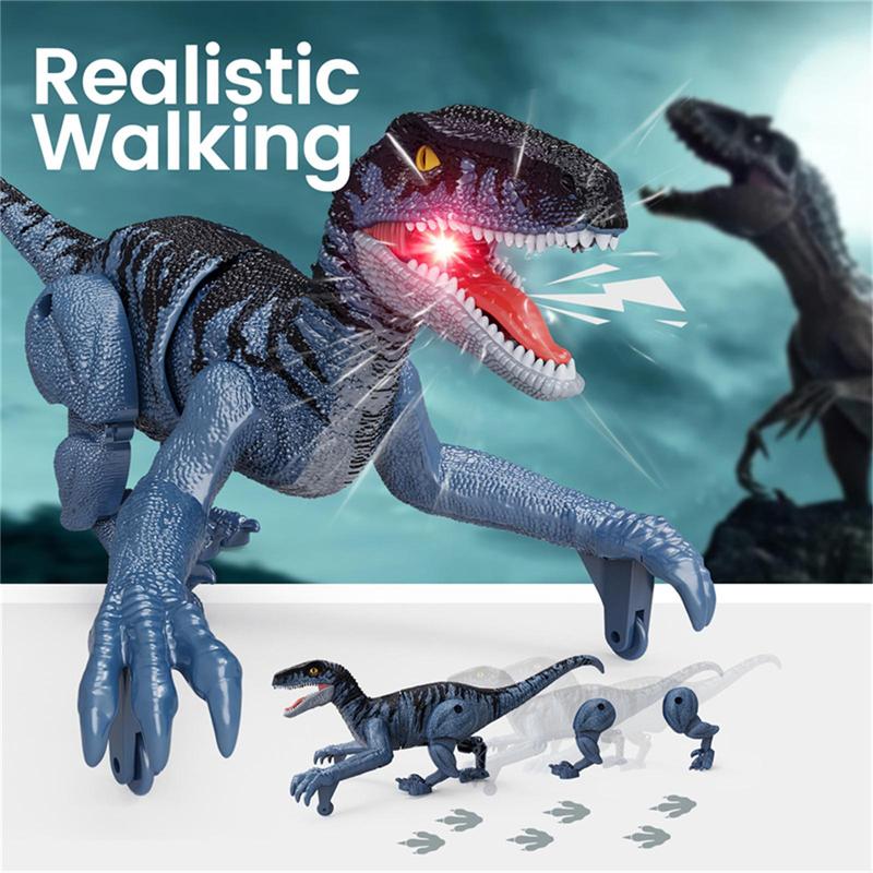 Remote Control Simulation Dinosaur Toy, USB Rechargeable Walking Robot Dinosaur With Light