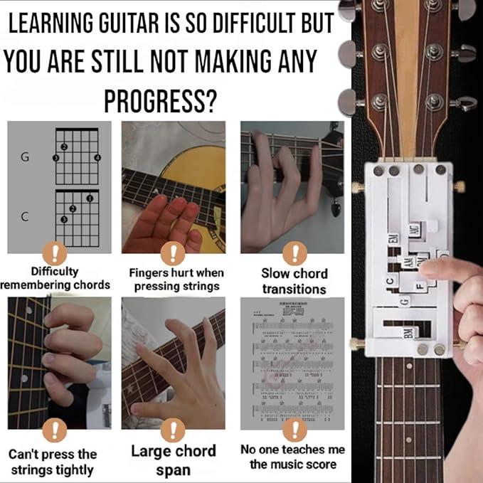 Guitar Chord Presser, Guitar Virtuoso Chord Presser, Guitar Chord Trainer Guitar Learning Tools, Guitar Assistant Practical Teaching Tool for Beginners Guitar Learning Tool Accessories，guitar accessories Guitar Chord