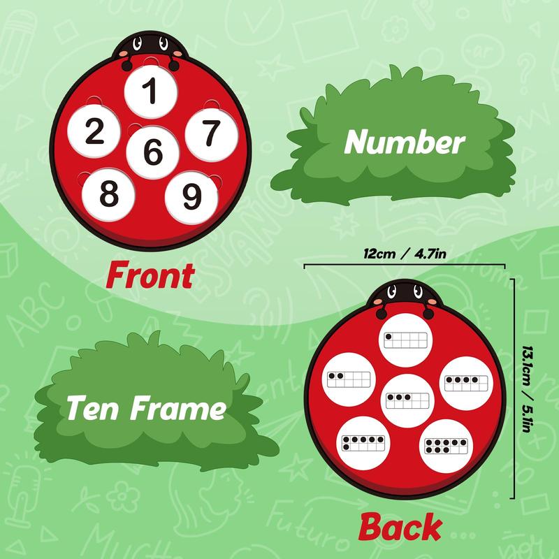 Ten Frame Set,Math Manipulative Games,Addition & Subtraction Math Flash Cards,Number Matching Learning Board Games