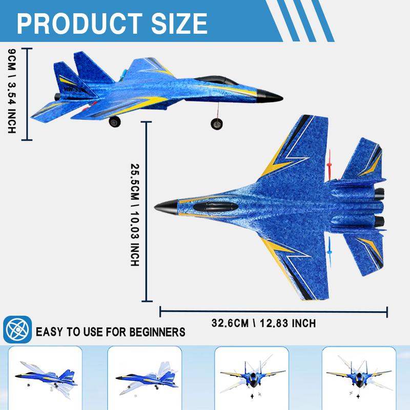 RC Plane Remote Control Glider Airplanes 2.4 GHZ 2 Channels, Easy to Fly RC Fighter, Remote Control Aircraft with Automatic Balance Gyro for Adult Kids Beginner