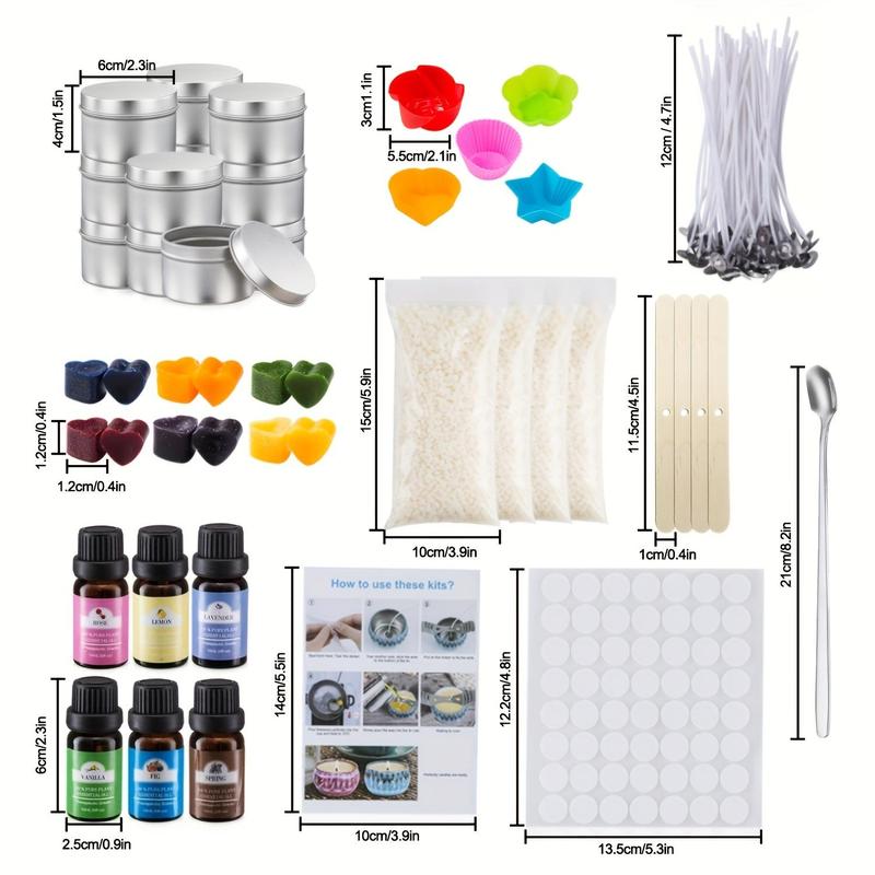 DIY Candle Making Kit, 1 Set Candle Making Kit with Essential Oil & Tools, Reusable Candle Making Supplies for Home Decor