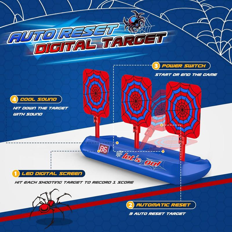 Spider Shooting Toys for 3-12 Year Old Boys,Shooting Targets for Guns Toys for Ages 5-7 4-6 6-8 Outdoor Game Garden Toys Family Fun for Birthday Halloween Xmas Easter Gifts for 3-12 Year Old Boys Kids