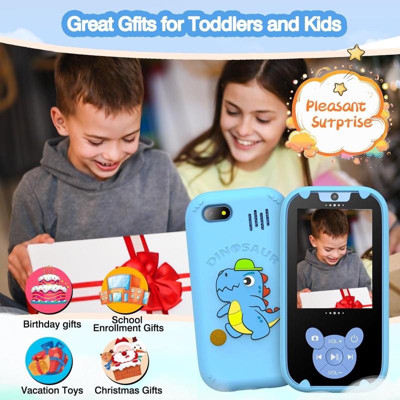 CHRISTMAS GIFT Kids Toy Camera Phone, Christmas Birthday Gifts for Toddler and Kid Age 3~8 Year Old, Touchscreen Learning Toy, MP3 Music Player, Gifts for Boys