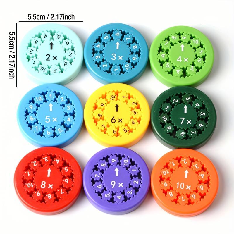 Math Spinner, 9 Counts 18pcs Interactive Math Spinner, Fun Learning Tool for Addition, Subtraction, Multiplication and Division, School Supplies