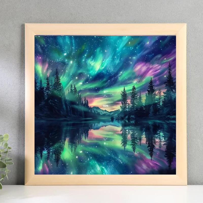 Night Star Sky Landscape Pattern DIY Diamond Arts Colorful Painting Kit without Frame, DIY 5D Diamond Arts Colorful Painting Kit, Wall Art Decor, Christmas Gift