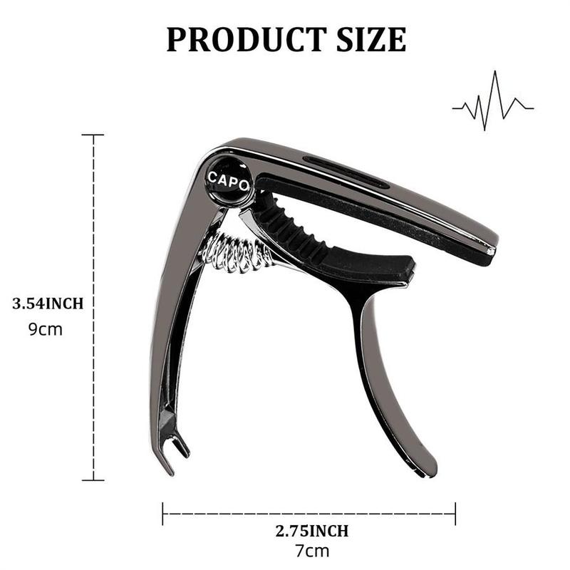 Capo for Acoustic and Electric Guitar, 7 Counts set 3 in 1 Capo with Pick Holder, Pin Puller and Guitar Pick, Music Accessories