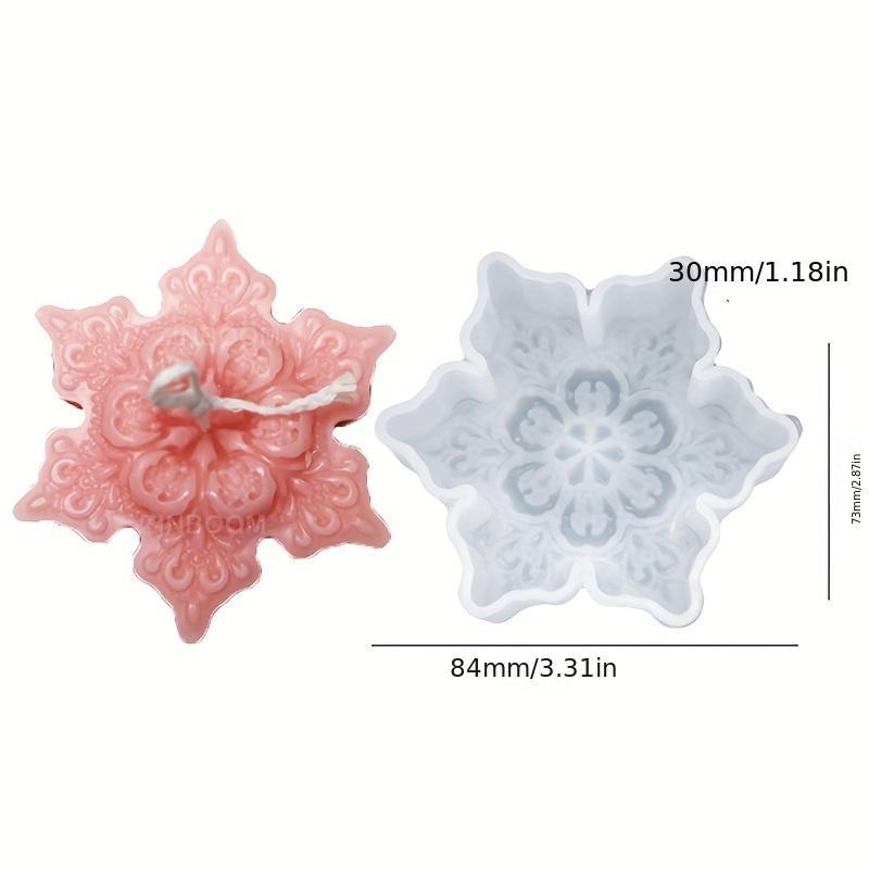 Snowflake Shaped Silicone Mold, 1 Count DIY Candle Mold, Soap Making Mold, DIY Candle Making Tool for Home Desktop Decor, Christmas Gift