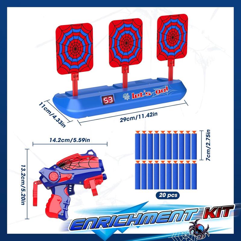 Spider Shooting Toys for 3-12 Year Old Boys,Shooting Targets for Guns Toys for Ages 5-7 4-6 6-8 Outdoor Game Garden Toys Family Fun for Birthday Halloween Xmas Easter Gifts for 3-12 Year Old Boys Kids