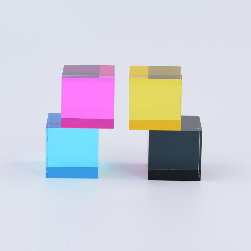 CMY Cubes The K Cube - Black Hue Cube - Optical Color Cube - Diamond Polished - Teaches Subtractive Color Mixing - Educational, Scientific, Physics & Kinetic Art Desk Toy