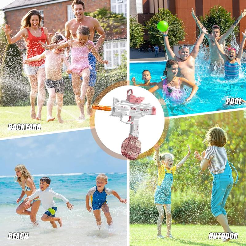 Summer children's fully automatic water shooting toy, large capacity water storage 500+cc electric water spray, outdoor beach, home swimming pool water battle game gatlingwaterblaster watergun blue memory training and observation