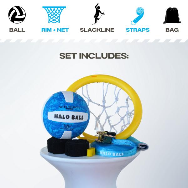 Halo Ball Portable Basketball Hoop - New Sport for Boys, Girls, Family - Outside backyard game - Play at Beach, Lawn, Backyard, Pool