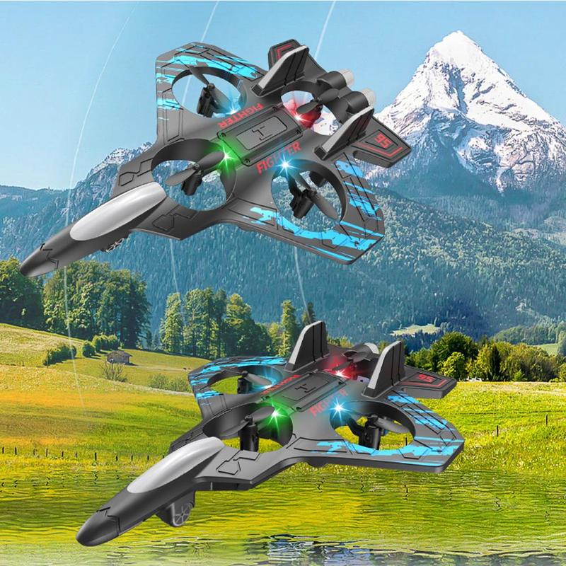 Remote Control Airplane, 1 Count 4-axis Drone with Remote Control, Foam Glider, Gravity Sliding Airplane, Outdoor Electric & Remote Control Toys for Gift