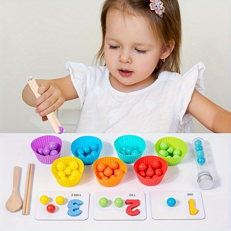 [Free Shipping] Montessori Math Children's Arithmetic Toys: Digital Cognitive Intelligence Development Education Early Education Toys, Preschool Color Point Class Children's Bead Number Matching Games, Kindergarten Educational Toys