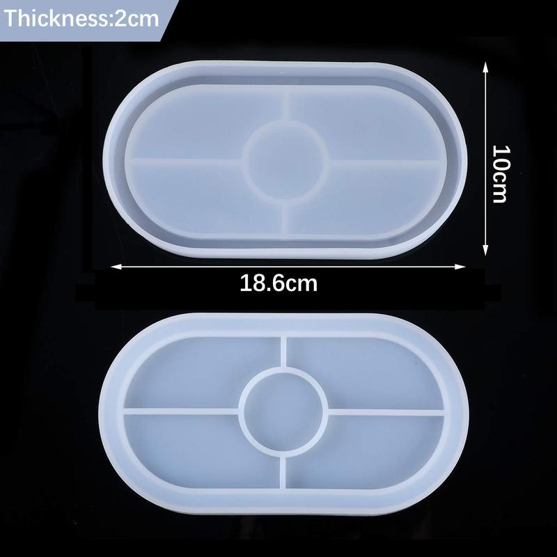 DIY Resin Tray Mold Oval Creative Jewelry Making Mould Plate Dish for Resin Epoxy Mould Silicone Resin Casting Mould for Office Home Decoration Supplies(2 counts)