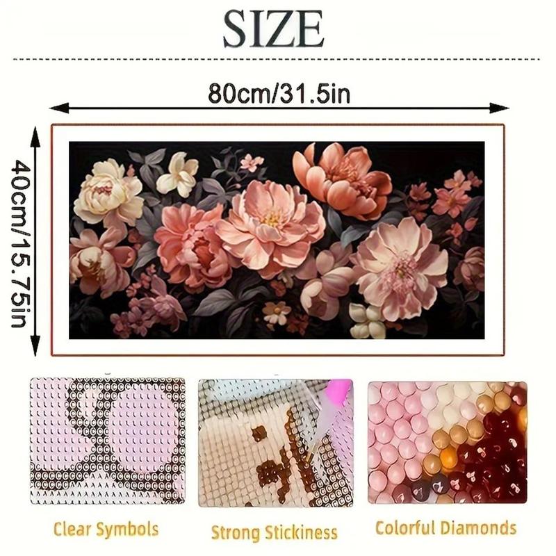 Flower Pattern Diamond Arts Colorful Painting Kit without Frame, 1 Set 5D Artificial Diamonds Art Decorative Painting for Adult Beginners, Home Decoratioins