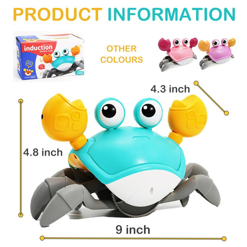 Pbooo Crawling Crab Toy, Interactive Walking Dancing Moving Crab Toy (Infrared Sensing), Learning Crab, Music Sensory Birthday Gifts-Green