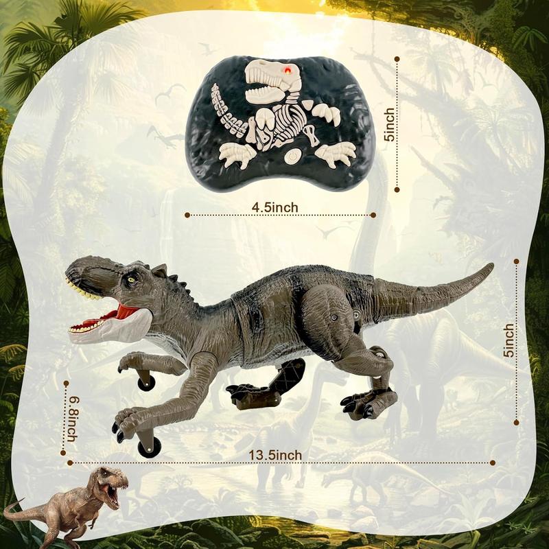 Robot Dinosaur Toy - Suitable for People Aged 4-7 Remote Control Dinosaur with Realistic Legs and Spray Stream Remote Control Dinosaur Tyrannosaurus Rex Toy Suitable for Birthday Presents for People Aged 4 5 6 7