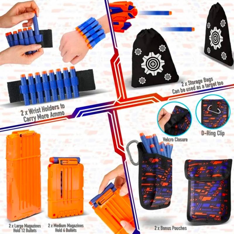 JoyX Tactical Vest Kit Action-Packed Party Supplies Foam Dart Accessories, Team Play Equipment (2 Sets) | 100 Extra Darts Included outdoor sport nerf  rebelle