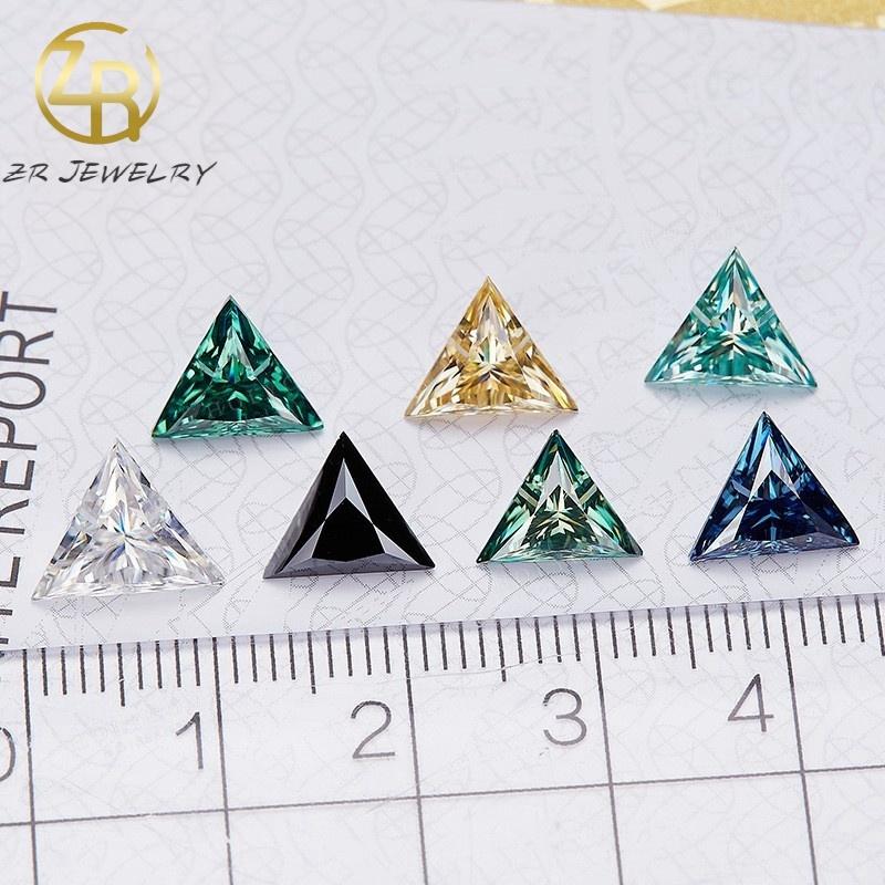 Synthetic Moissanite Colored Loose Gemstones. Multiple color and cut options available for jewelry DIY. Ideal for custom-made wedding, engagement, and anniversary rings. 