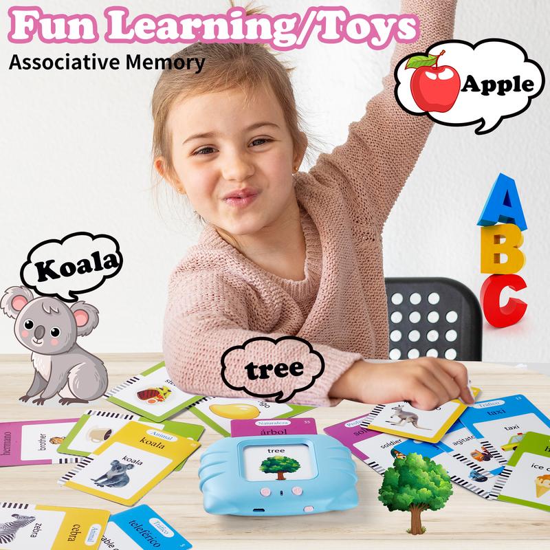 [2025 New] Bilingual Talking Flash Cards Toy for Kids with 224 Sight Words - English & Spanish Educational Language Learning Toy