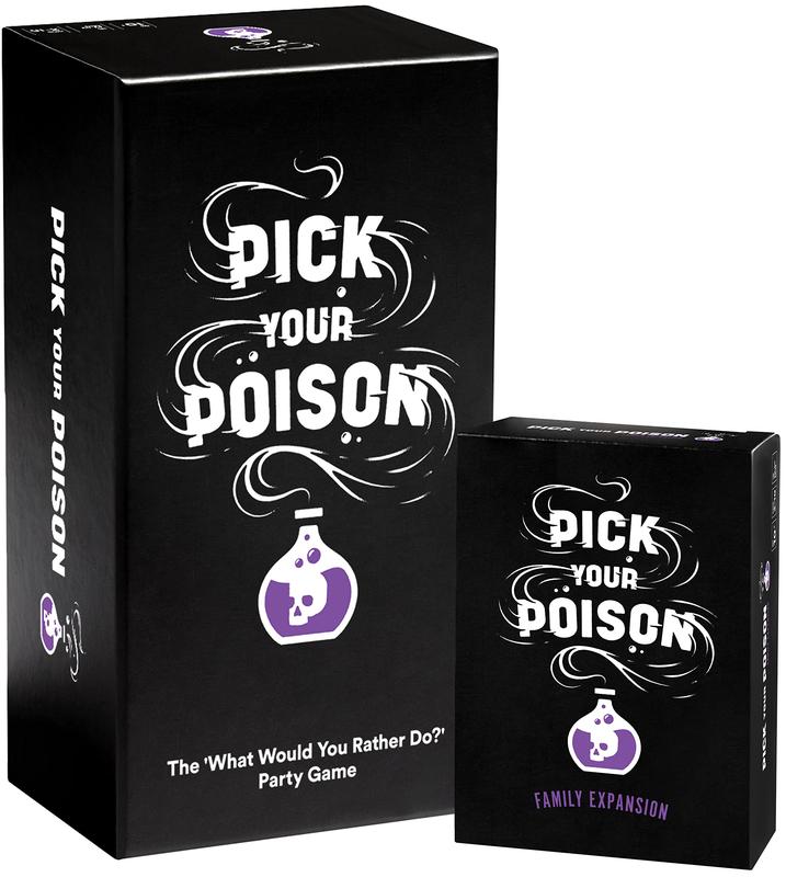 Pick Your Poison Party Game + Family Expansion Set - The “What Would You Rather Do?” Card Game for Kids, Teens, College Students, Adults, at Fun Parties and Board Games Night with Your Friends