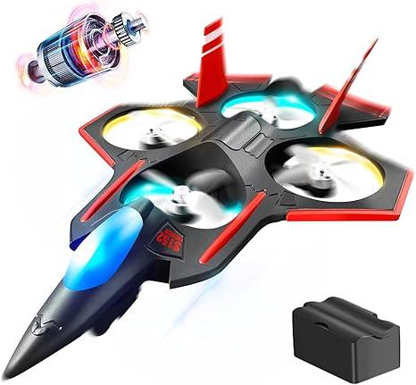 BEZGAR 2.4GHZ remote control aircraft, camera remote control reconnaissance aircraft, half an hour flight time, 360° flip fighter toy, suitable for 8-13 year old beginners to easily control, equipped with colorful LED navigation lights, Birthday Gift