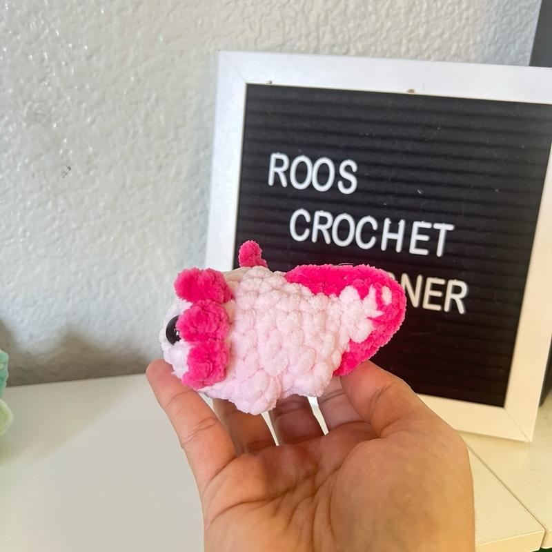 Handmade crochet mini axolotl