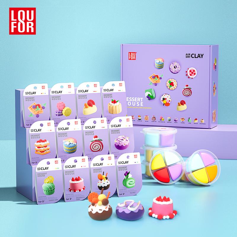 DIY Air Clay Craft Kit - Cute Mini Dessert - 12 Boxes of Soft and Ultra Light Clay for Kids, Safe and Non-Toxic with Guided Tutorials