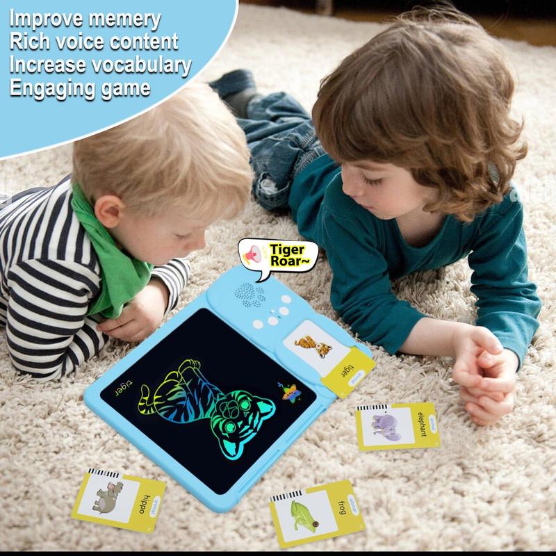 224 510(Spanish&English) WordsAlphabet Bilingual TalkingFlash Cardsfor 3-8 Years Toddlers,Pocket SpeechBuddy Therapy AutismToyS,Educational Learning InteractiveToy forBoys Girls Kids Gifts Blue