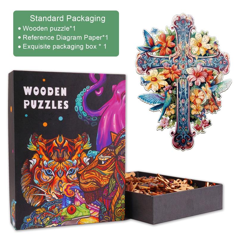 Blessing Cross-1 Wooden Jigsaw Puzzle - Educational Toy for Children and Adults