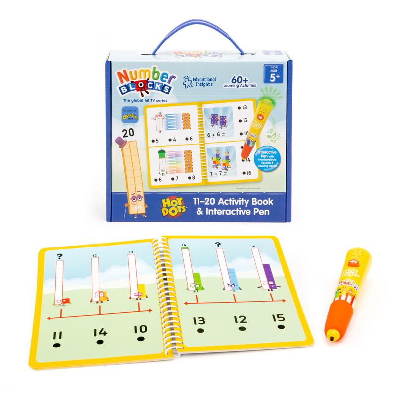 Educational Insights Hot Dots Numberblocks Workbook Numbers 11-20 with Interactive Pen, 60+ Activities, Gift for Kids Ages 5+