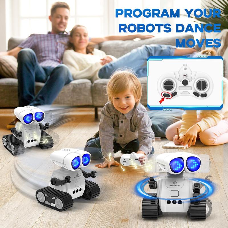 Mini Remote Control Robot Toy, USB Rechargeable Robot Toy with LED Eyes & Music, Robot Toy for Kids, Birthday Gift for Boys & Girls