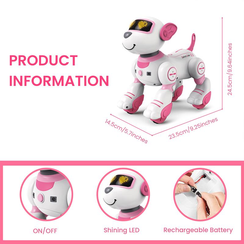 Robot Dog Toys for Girls Toys Interactive Robot Toy FollowMe Robot for Kids 5-7 Intelligent Remote Control Dog with Sing Dance AI Robotics for Kids Age 3 4 5 6 7 Chrismas Birthday Gifts