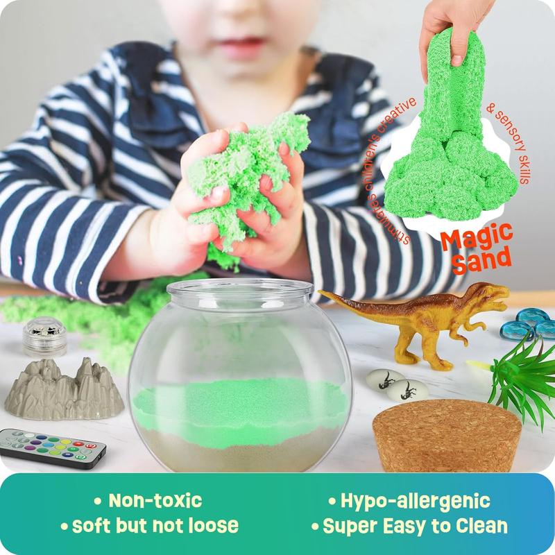 Dinosaur Gifts for Boys - Dinosaur Terrarium Kit for Kids - Birthday Gift for Boys Ages 4 5 6 7 8-12 Year Old - DIY Dinosaur Toys for Boys - Arts and Crafts Kit for Kids