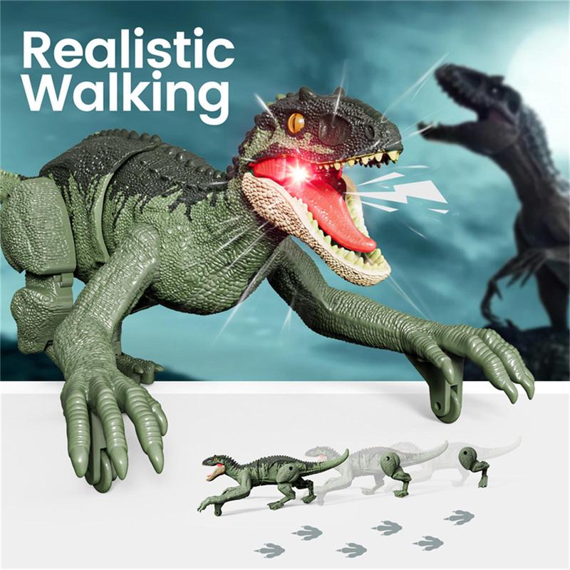 Remote Control Simulation Dinosaur Toy, USB Rechargeable Walking Robot Dinosaur With Light