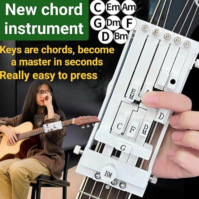 Guitar Chord Presser, Guitar Virtuoso Chord Presser, Guitar Chord Trainer Guitar Learning Tools, Guitar Assistant Practical Teaching Tool for Beginners Guitar Learning Tool Accessories，guitar accessories Guitar Chord