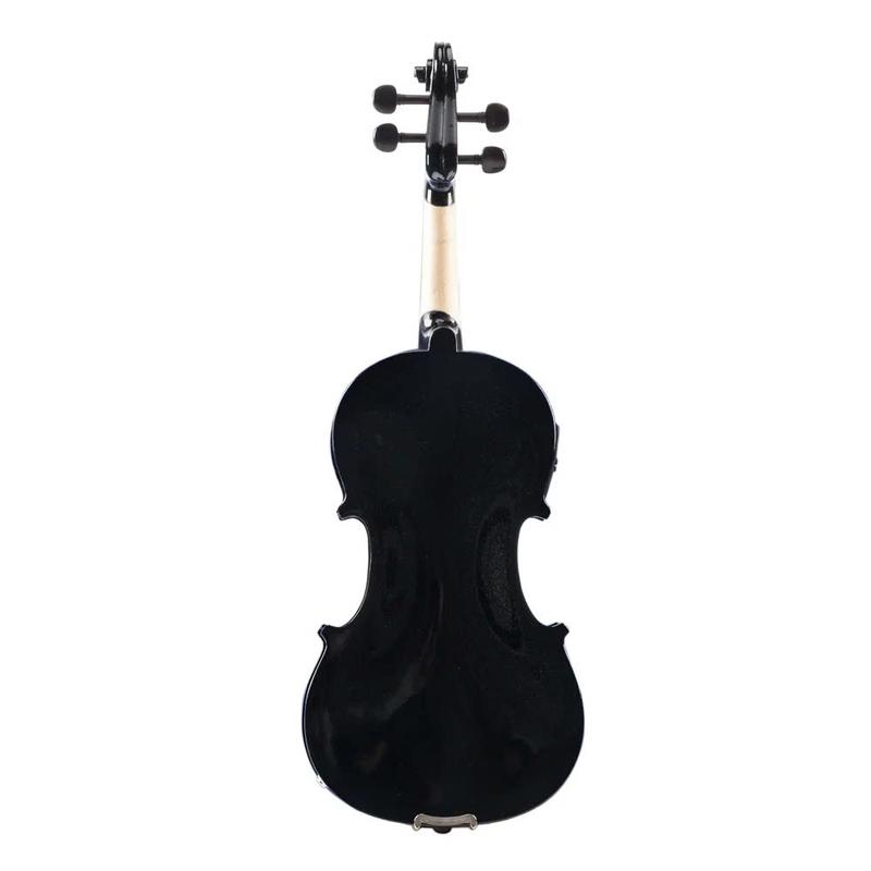 4 4 Full Size Solid Wood Violin with Case, Shoulder Rest, Electronic Tuner, Extra Strings, Bow, Connecting Wire and More Accessories, Black - SUNSET INSTRUMENTS