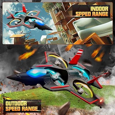 BEZGAR 2.4GHZ remote control aircraft, camera remote control reconnaissance aircraft, half an hour flight time, 360° flip fighter toy, suitable for 8-13 year old beginners to easily control, equipped with colorful LED navigation lights, Birthday Gift